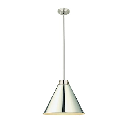 Z-Lite Eaton 1 Light Pendant, Polished Nickel & Polished Nickel 6011P18-PN